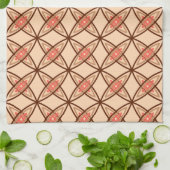 Middeleeuwse moderne atoomprinter - Pastel Peach Theedoek (Gevouwen)