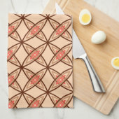 Middeleeuwse moderne atoomprinter - Pastel Peach Theedoek (Quarter Fold)