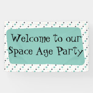 Middeleeuwse moderne atoomsterbanner spandoek