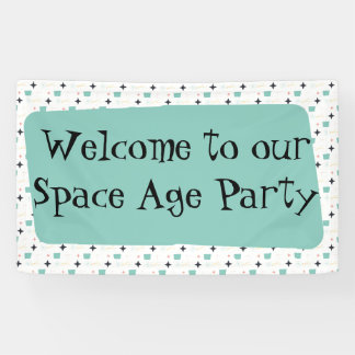 Middeleeuwse moderne atoomsterbanner spandoek