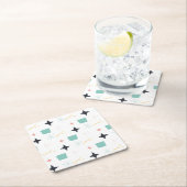 Middeleeuwse moderne atoomsterren kartonnen onderzetters (Insitu)