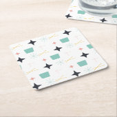 Middeleeuwse moderne atoomsterren kartonnen onderzetters (Schuin)