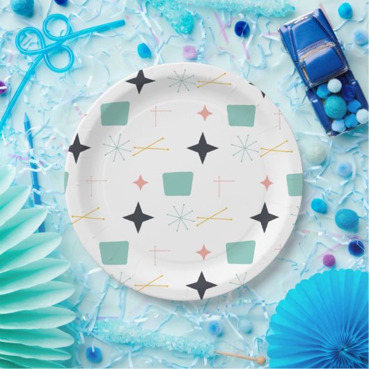 Middeleeuwse moderne atoomsterren papieren bordje (Feest)