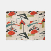 Middeleeuwse moderne atoomstructuurbundel fleece deken (Voorkant (Horizontaal))