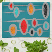 Middeleeuwse moderne atoomtechnologie theedoek (Gevouwen)