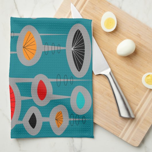 Middeleeuwse moderne atoomtechnologie theedoek (Quarter Fold)