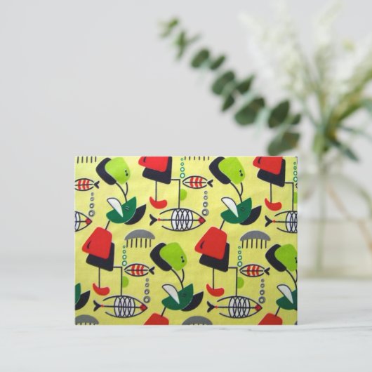 Middeleeuwse moderne atoomvis Briefkaart (Staand voorkant)