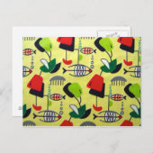 Middeleeuwse moderne atoomvis Briefkaart (Voorkant / Achterkant)