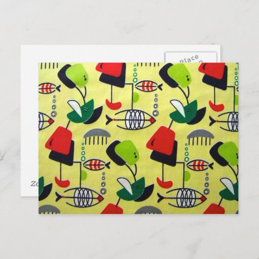 Middeleeuwse moderne atoomvis Briefkaart (Voorkant / Achterkant)