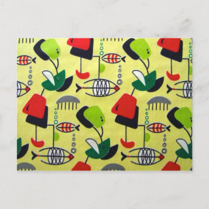 Middeleeuwse moderne atoomvis Briefkaart