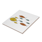 Middeleeuwse moderne atoomvis die op maat zwemt tegeltje (Zijkant)