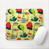 Middeleeuwse moderne atoomvismousepad muismat (Met muis)