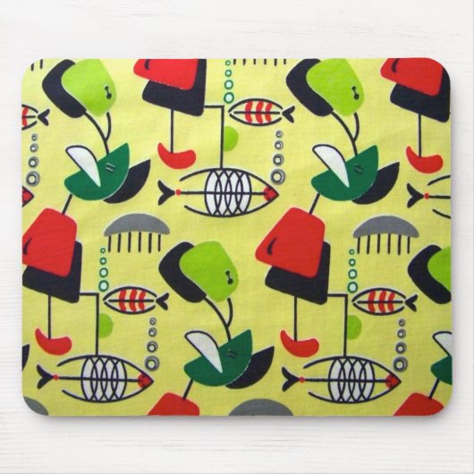 Middeleeuwse moderne atoomvismousepad muismat (Voorkant)