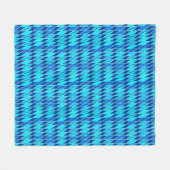 Middeleeuwse moderne bladeren, kobalt en Sky Blue Fleece Deken (Voorkant (Horizontaal))