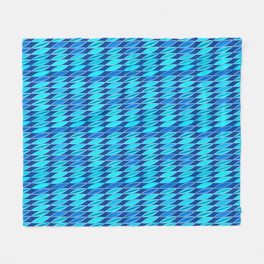 Middeleeuwse moderne bladeren, kobalt en Sky Blue Fleece Deken (Voorkant (Horizontaal))