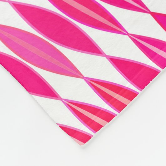 Middeleeuwse moderne bladeren, koraalroze en wit fleece deken (Hoek)