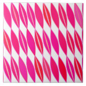 Middeleeuwse moderne bladeren, koraalroze en wit tegeltje (Voorkant)