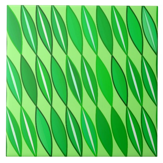 Middeleeuwse moderne bladeren, Limoen en smaragdgr Tegeltje (Voorkant)