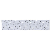 Middeleeuwse moderne boemerangs Silver Blue Korte Tafelloper (Horizontaal)