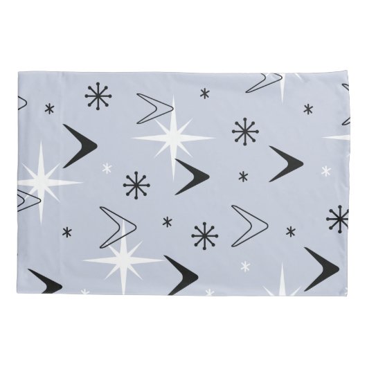 Middeleeuwse moderne boemerangs Silver Blue Kussensloop (Achterkant)