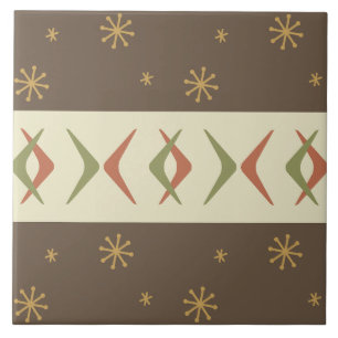 Middeleeuwse moderne boemerangs veelkleurig tegeltje