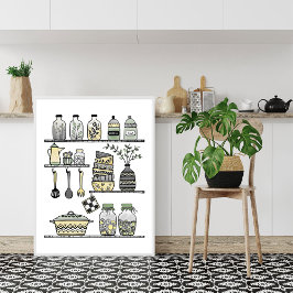Middeleeuwse moderne boho keukenwand poster