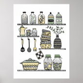 Middeleeuwse moderne boho keukenwand poster (Voorkant)