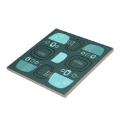 Middeleeuwse moderne Bowlen en Stenen Blauwgroen Tegeltje (Zijkant)