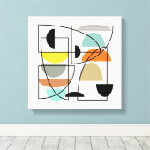 Middeleeuwse moderne "Bowls" Canvas Afdruk (Insitu (Houten vloer))