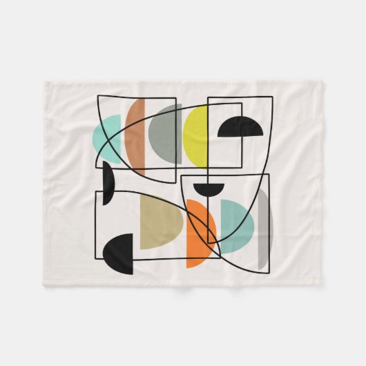 Middeleeuwse moderne "Bowls" Fleece Deken (Voorkant (Horizontaal))