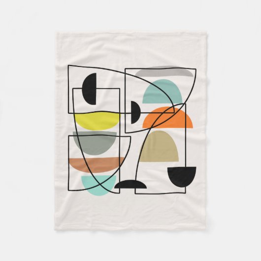 Middeleeuwse moderne "Bowls" Fleece Deken (Voorkant)