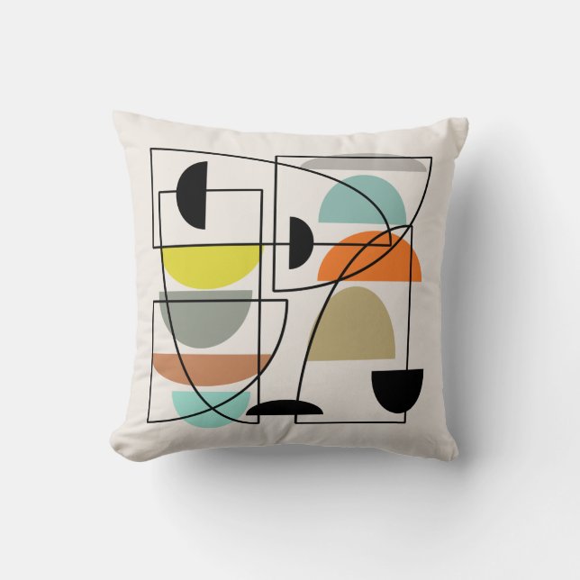 Middeleeuwse moderne "Bowls" Kussen (Voorkant)