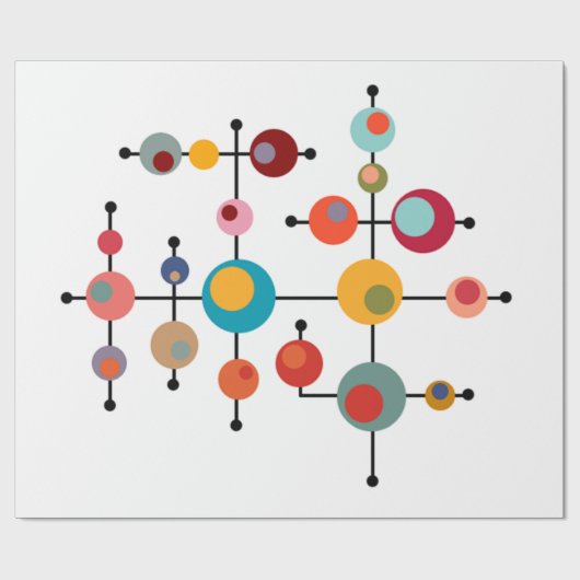 Middeleeuwse moderne bubbels cadeaupapier (Vlak)