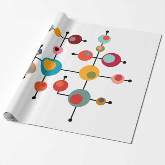 Middeleeuwse moderne bubbels cadeaupapier (Uitgerold)