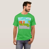 Middeleeuwse Moderne Cartoon House T-Shirt (Voorkant volledig)