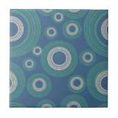 Middeleeuwse moderne cirkel blauw tegeltje (Voorkant)