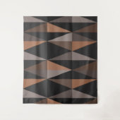 Middeleeuwse moderne driehoeken Dark Sepia Wandkleed (Voorkant)