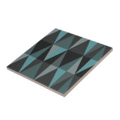Middeleeuwse moderne driehoeken donker Blauwgroen Tegeltje (Zijkant)