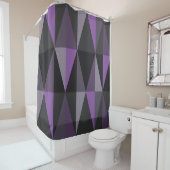 Middeleeuwse moderne driehoeken donker Violet Douchegordijn (In situ)