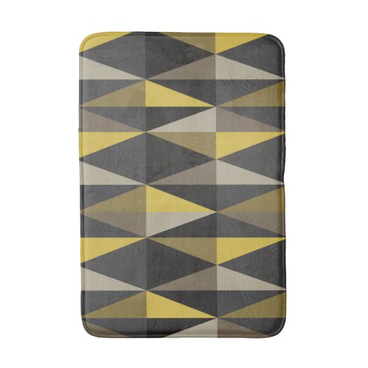 Middeleeuwse moderne driehoeken donkergeel badmat (Voorkant Verticaal)