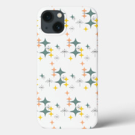 Middeleeuwse moderne Eames Atomic Starbursts Custo iPhone 13 Hoesje