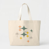 Middeleeuwse moderne Eames Atomic Starbursts Custo Grote Tote Bag (Voorkant)