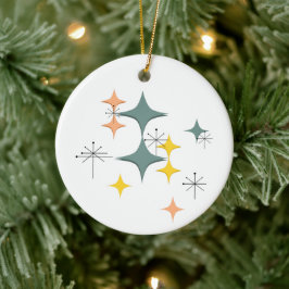 Middeleeuwse moderne Eames Atomic Starbursts Custo Keramisch Ornament