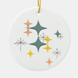Middeleeuwse moderne Eames Atomic Starbursts Custo Keramisch Ornament
