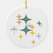 Middeleeuwse moderne Eames Atomic Starbursts Custo Keramisch Ornament (Achterkant)
