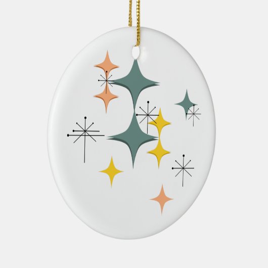 Middeleeuwse moderne Eames Atomic Starbursts Custo Keramisch Ornament (Rechts)
