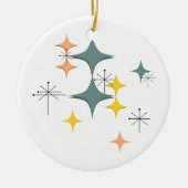 Middeleeuwse moderne Eames Atomic Starbursts Custo Keramisch Ornament (Voorkant)