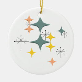 Middeleeuwse moderne Eames Atomic Starbursts Custo Keramisch Ornament