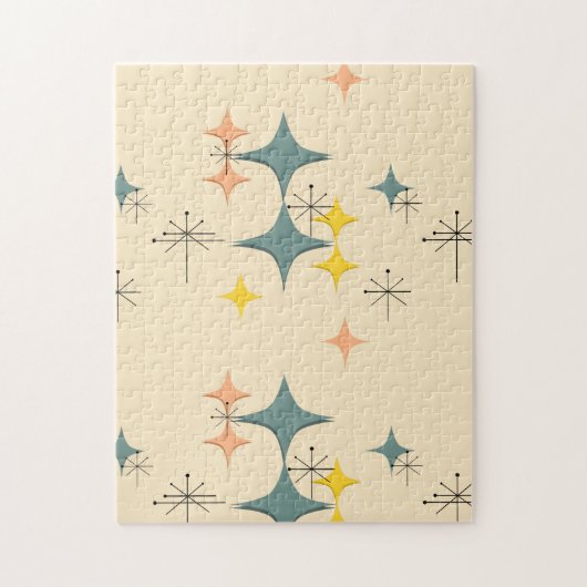 Middeleeuwse moderne Eames Atomic Starbursts Custo Legpuzzel (Verticaal)