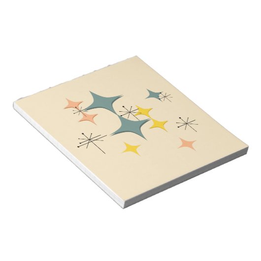 Middeleeuwse moderne Eames Atomic Starbursts Custo Notitieblok (Schuin)